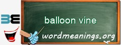 WordMeaning blackboard for balloon vine